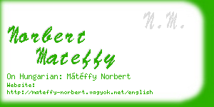 norbert mateffy business card