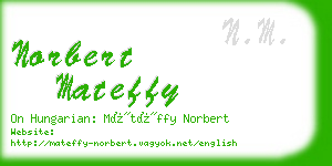 norbert mateffy business card